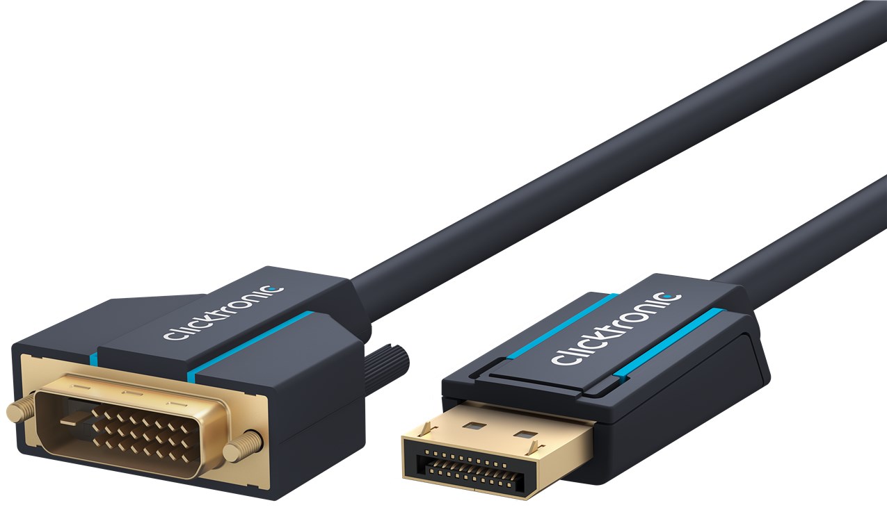 Cavo Monitor DisplayPort Maschio a DVI-D Maschio 2 m Blu CLICKTRONIC