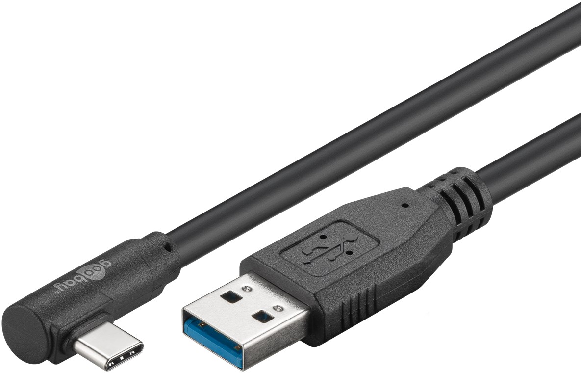 Cavo USB3.0 USB-C&trade; M 90&deg; a USB tipo A M 3m Nero GOOBAY