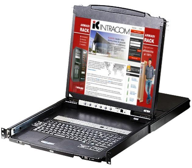Switch KVM USB-PS2 VGA 16 Porte LCD 19'' e Porta USB Dual Rail, CL5816N ATEN