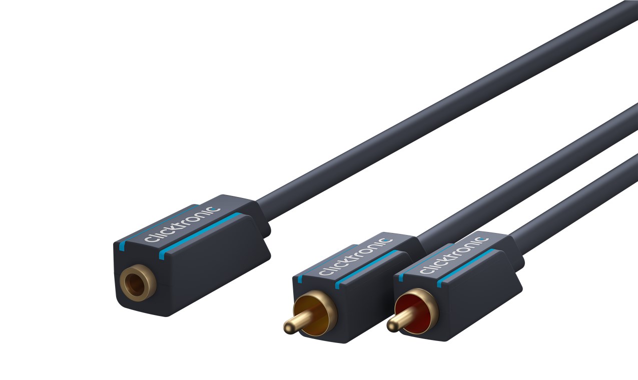 Cavo Audio 2 RCA M a Jack 3,5 mm F 0,10 m Alta Qualit&agrave; CLICKTRONIC
