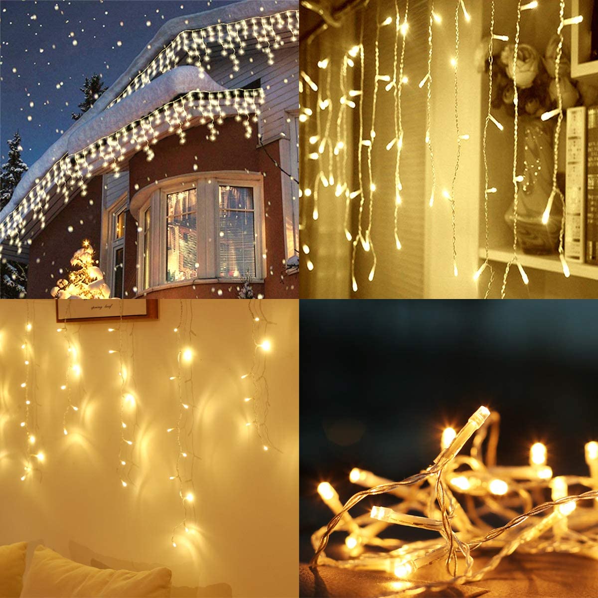 Catena Luminosa LED Cascata 400 Luci Bianco Caldo con Timer IP44 GOOBAY - immagine 4