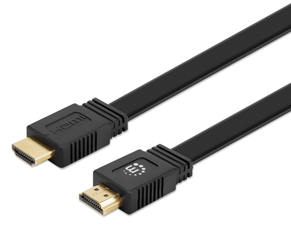 Cavo HDMI High Speed With Ethernet Piatto 5m nero MANHATTAN