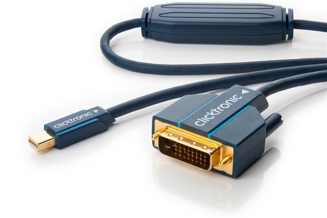 Cavo Mini DisplayPort (Thunderbolt) a DVI-D 24+1 2m Alta Qualit&agrave; CLICKTRONIC