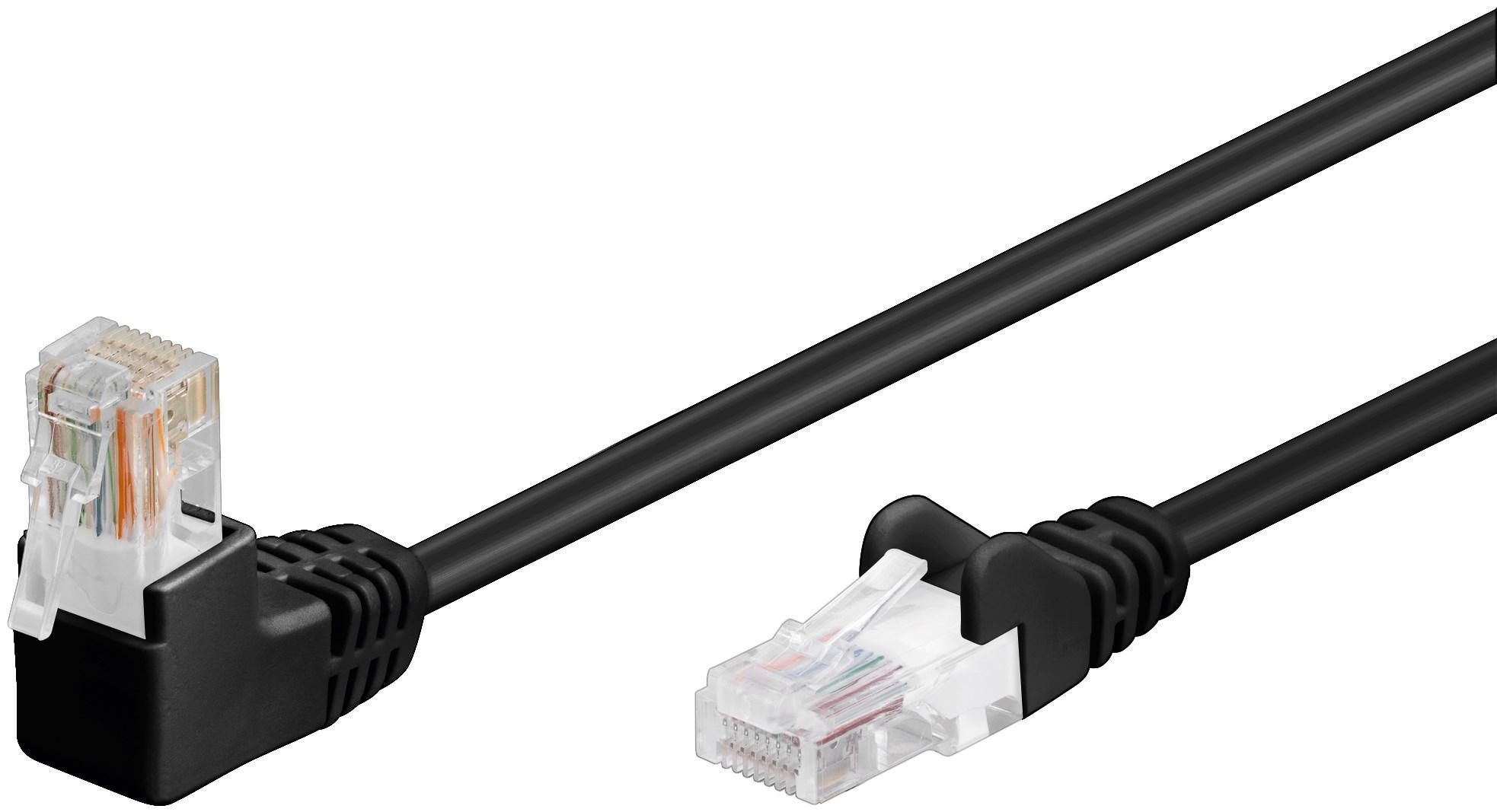 Cavo di rete Patch Connettore Angolato 90° CCA Cat. 5e UTP 10m Nero INTELLINET