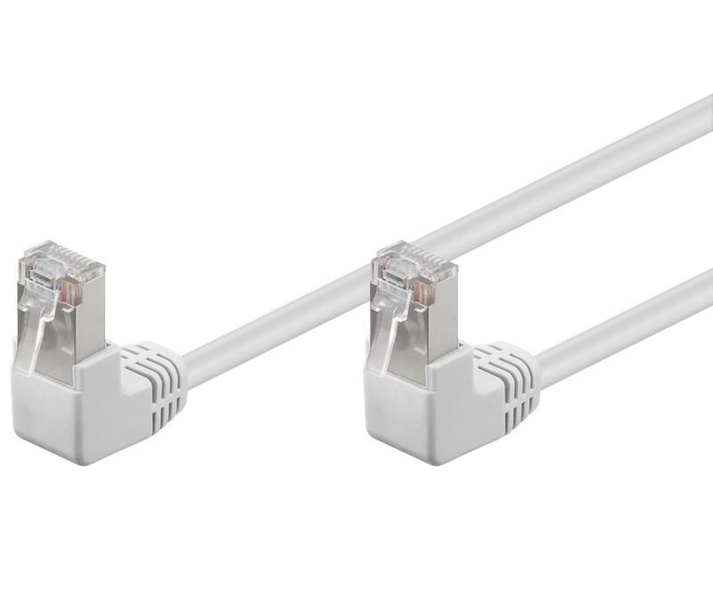 Cavo di rete Patch Angolato 90&deg; CCA Cat. 5e Bianco UTP 15 m INTELLINET