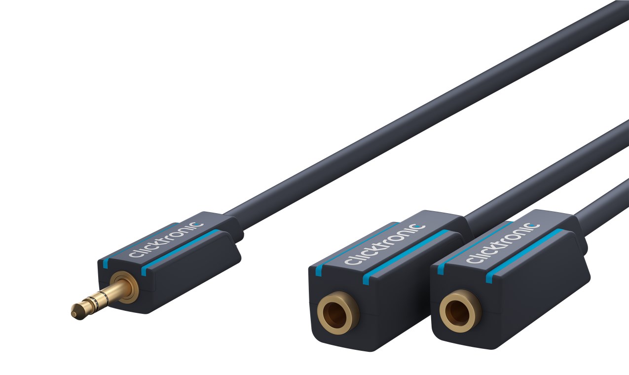 Cavo Sdoppiatore Stereo Jack 3.5 mm 10 cm Alta Qualit&agrave; CLICKTRONIC