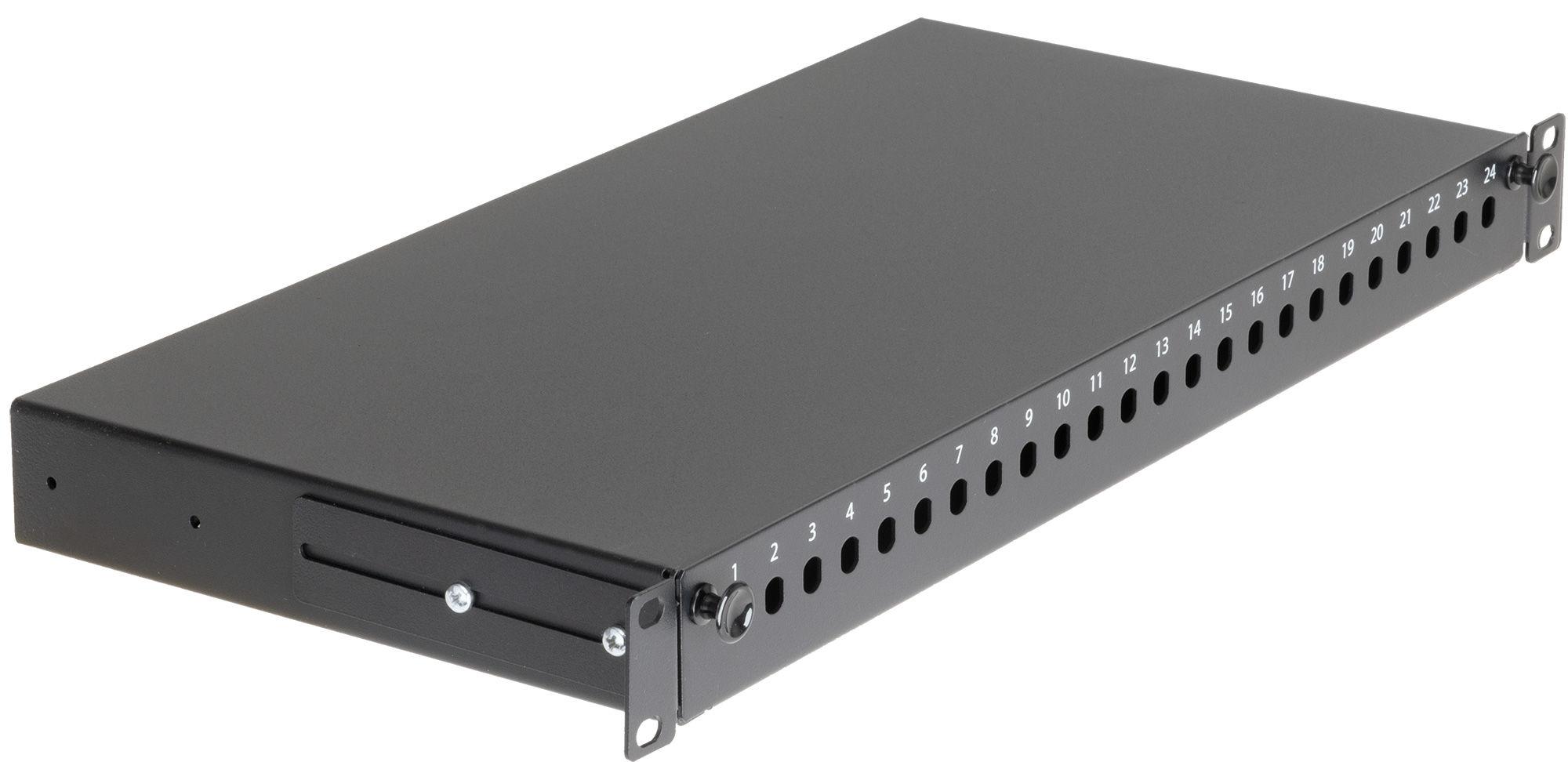 Cassetto Rack 19'' Fibra Ottica 24 Porte ST Simplex: soluzione professionale per reti veloci INTELLINET