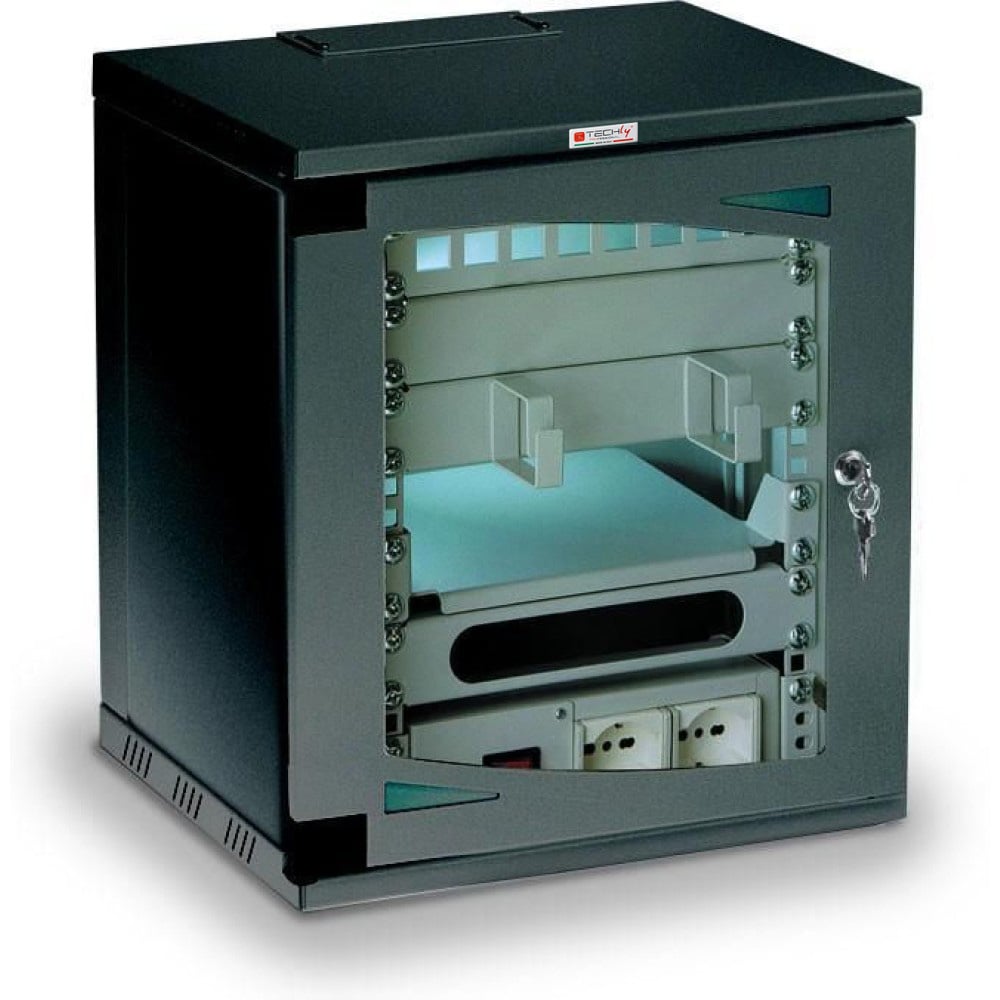 Armadio Rack Muro 10'' 7U Nero TECHLY PROFESSIONAL