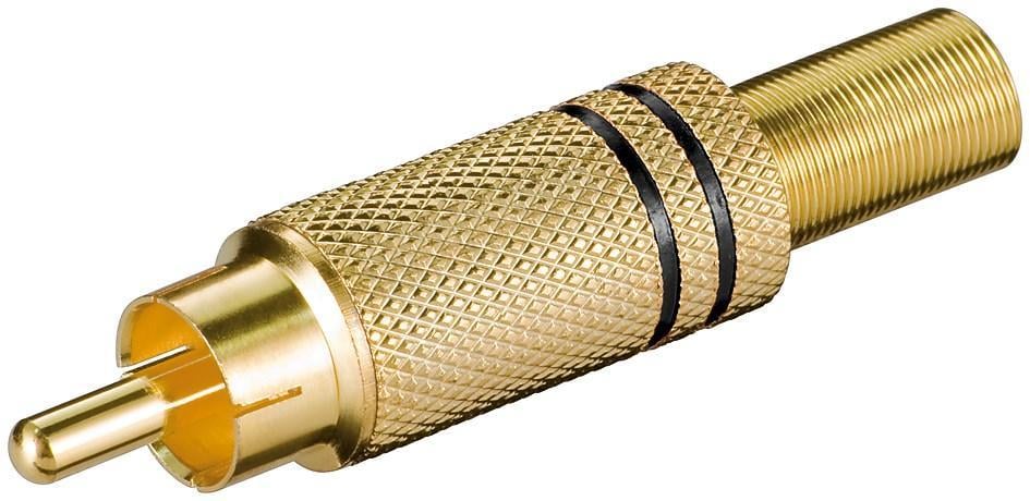 Connettore Audio RCA Maschio Placcato Oro, Nero GOOBAY