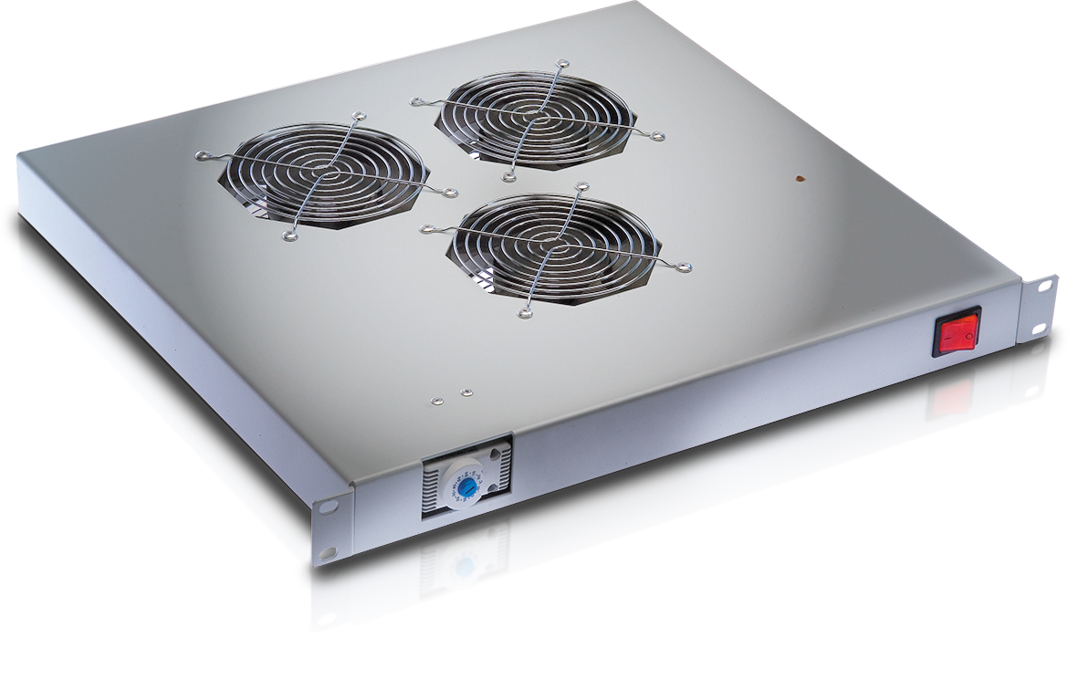 Ventole Rack 19'' con Termostato: Potente Raffreddamento Grigio INTELLINET