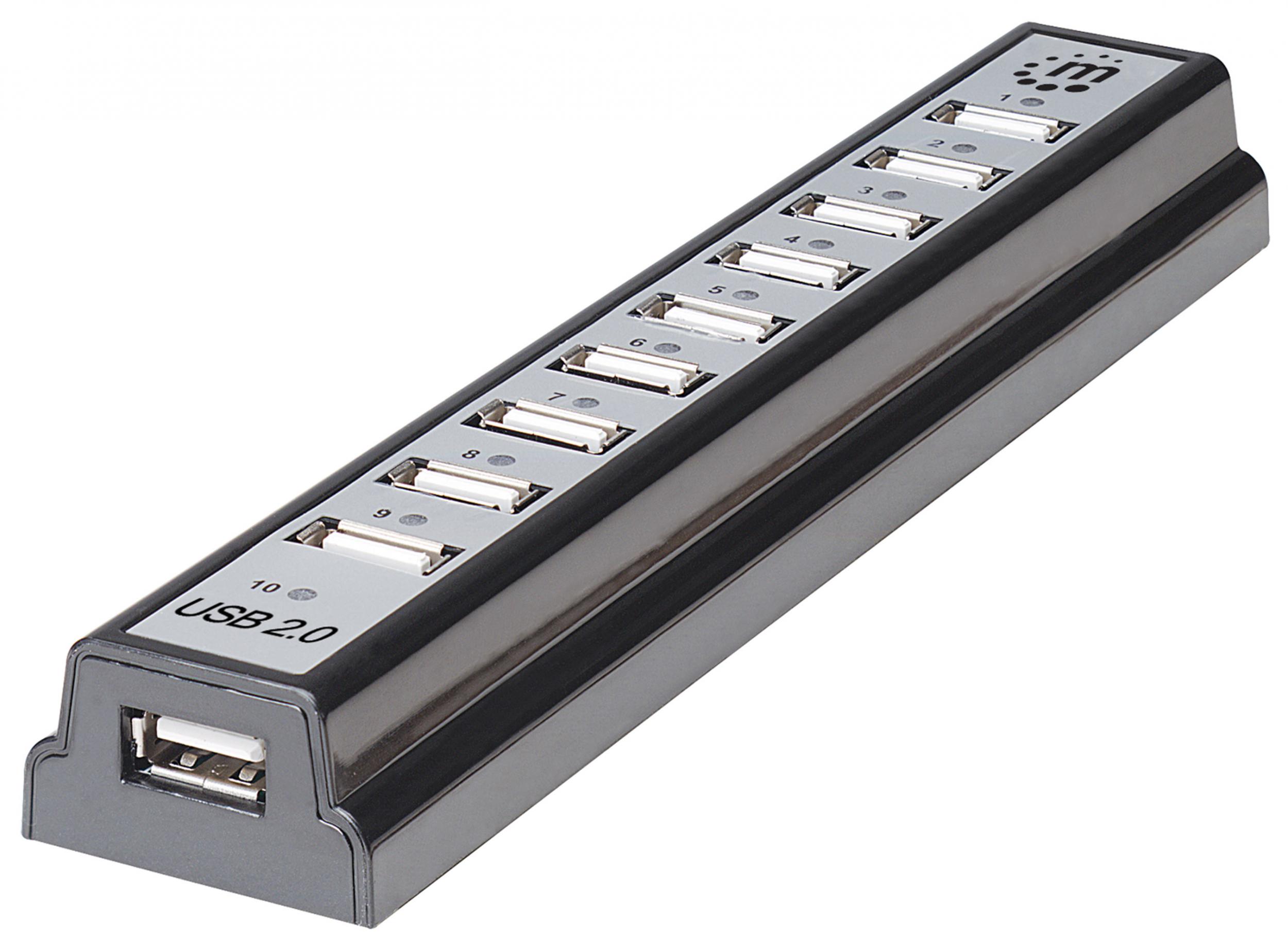 Hub USB 2.0 da Tavolo con 10 Porte: Velocità e Potenza MANHATTAN