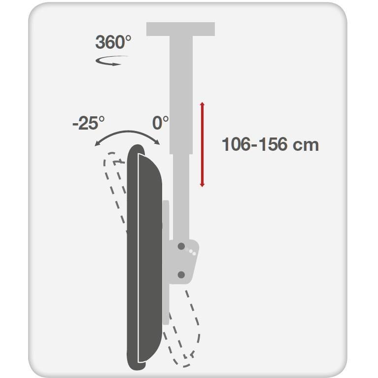 Supporto Telescopico Lungo a Soffitto per TV LED LCD 37-70'' TECHLY - immagine 10