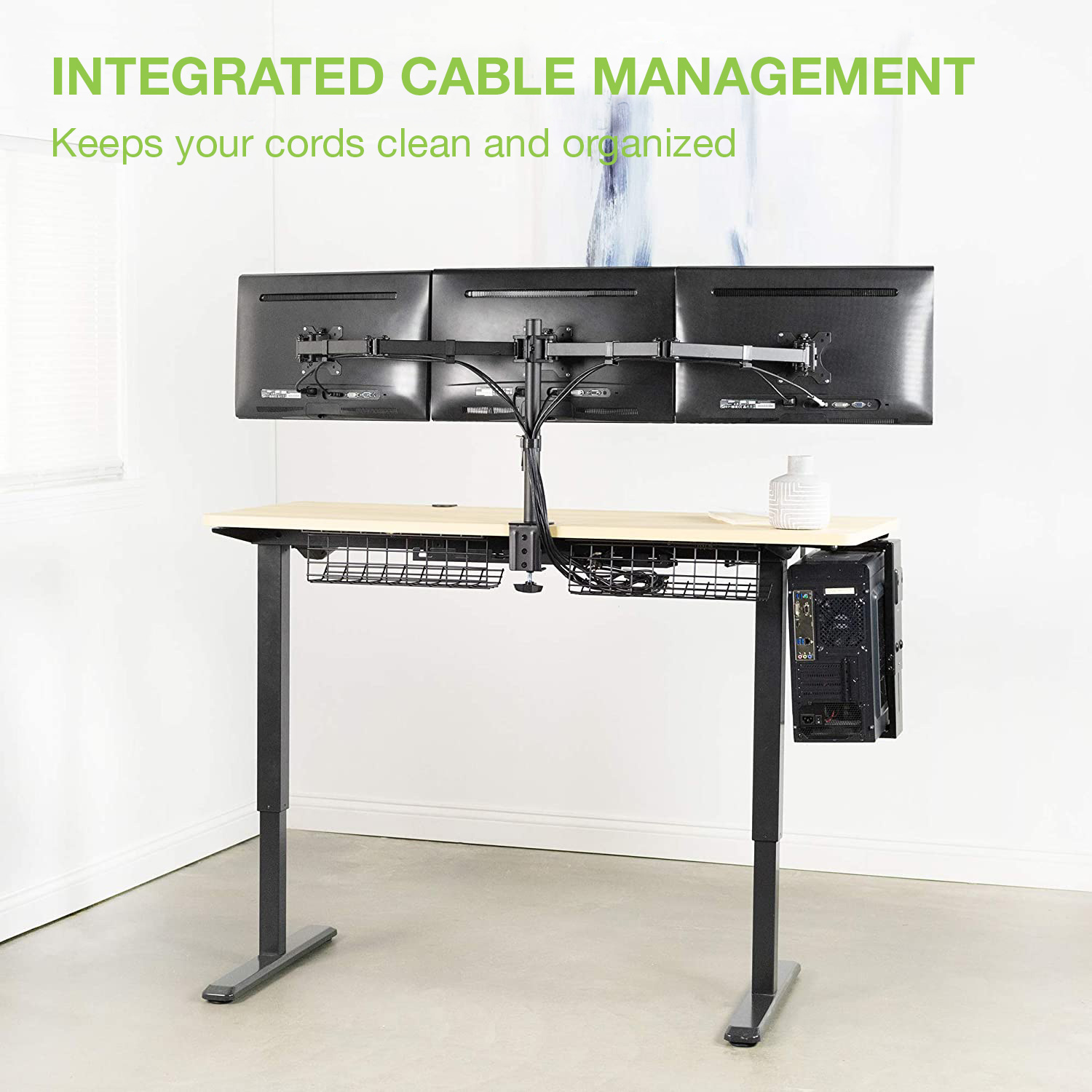 Supporto Scrivania Triple Monitor Clamp 13-24'' TECHLY - immagine 10