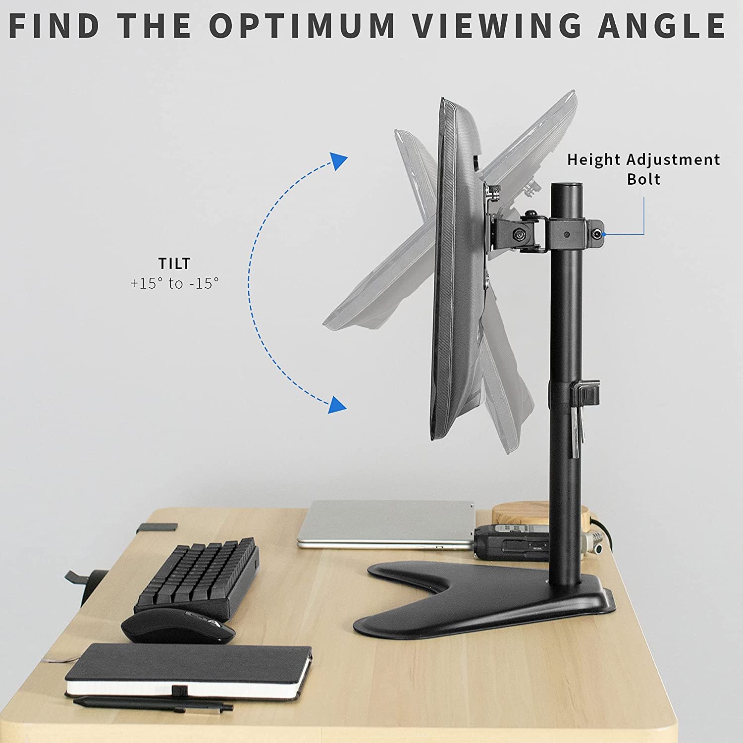 Supporto da scrivania per 1 Monitor LCD 13-27'' con base h.465mm TECHLY - immagine 10