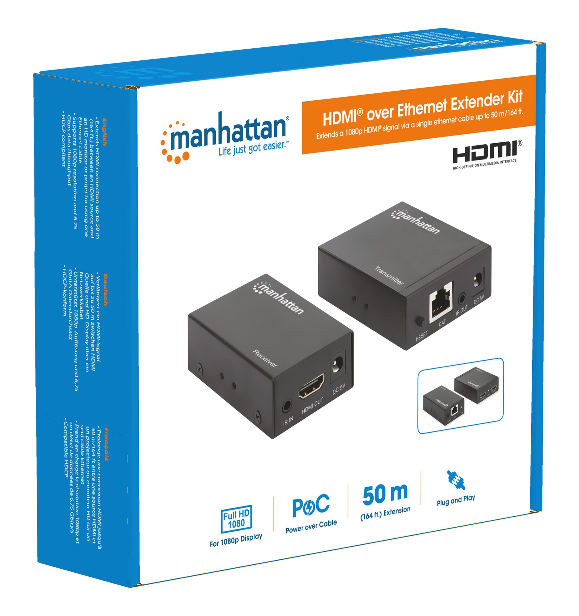 Kit Extender HDMI over Ethernet MANHATTAN - immagine 10