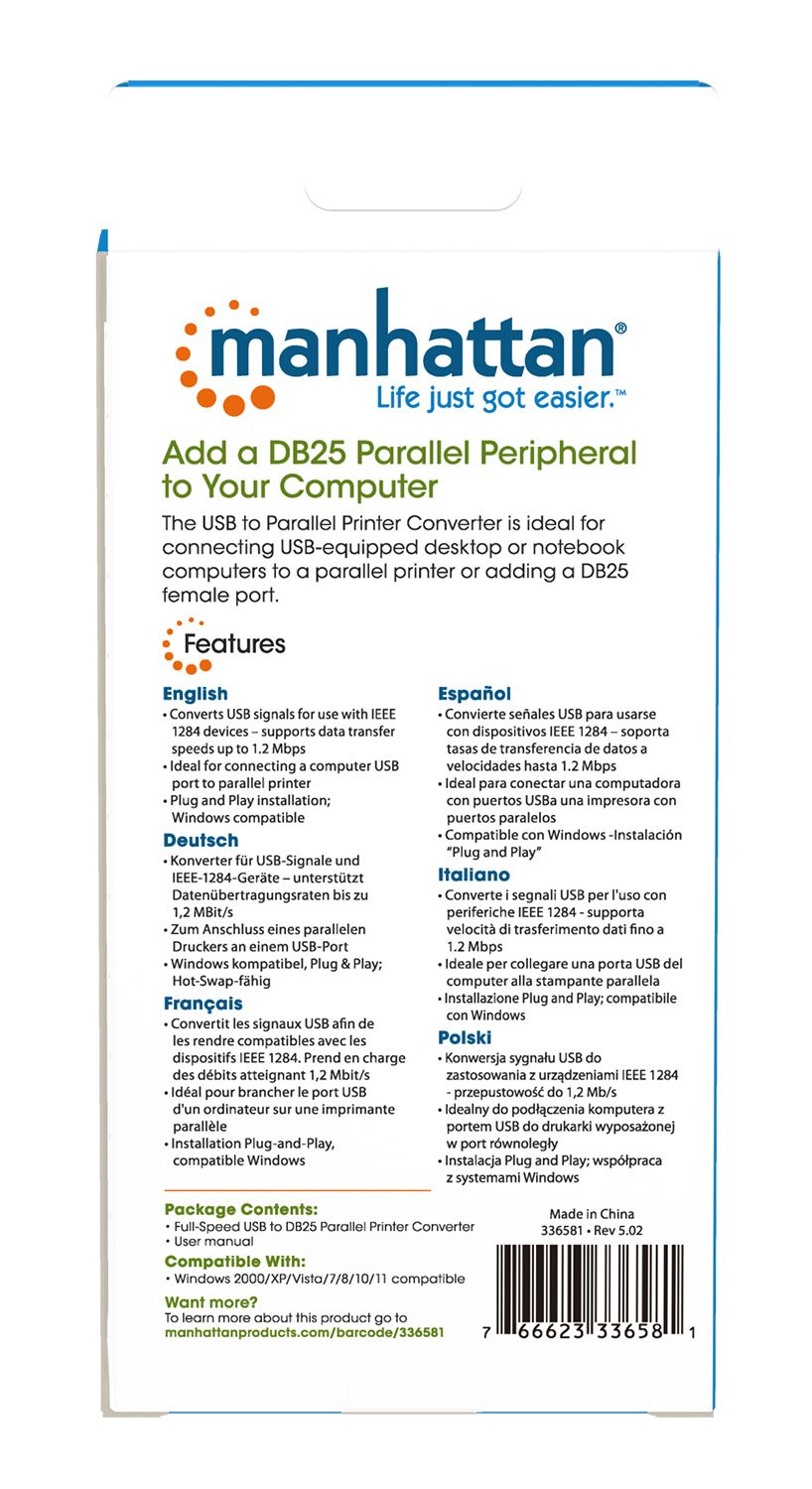 "USB to DB25 Printer Converter" MANHATTAN - immagine 10