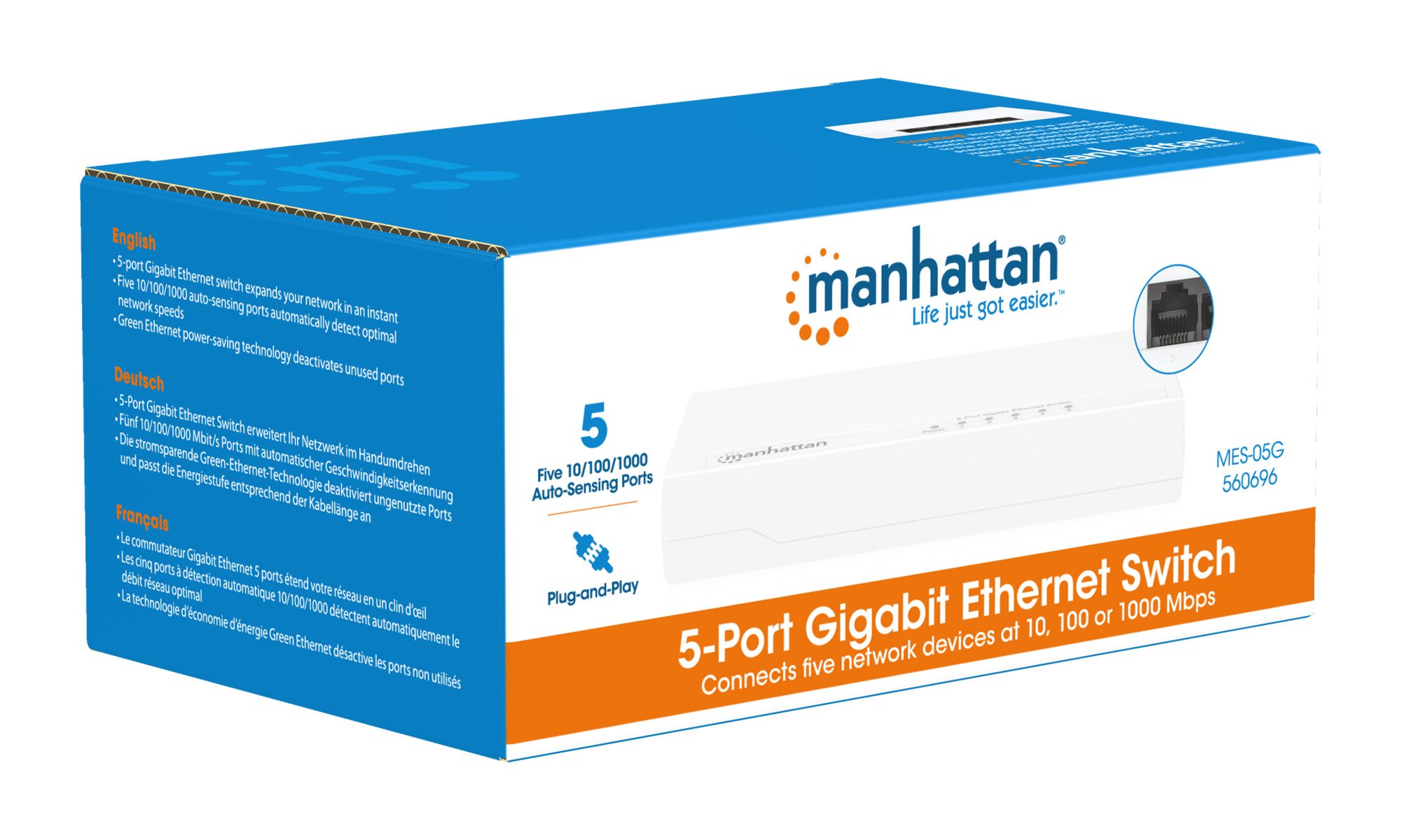 Switch Gigabit 5 Porte: Connessione Veloce per il Tuo Desktop MANHATTAN - immagine 10