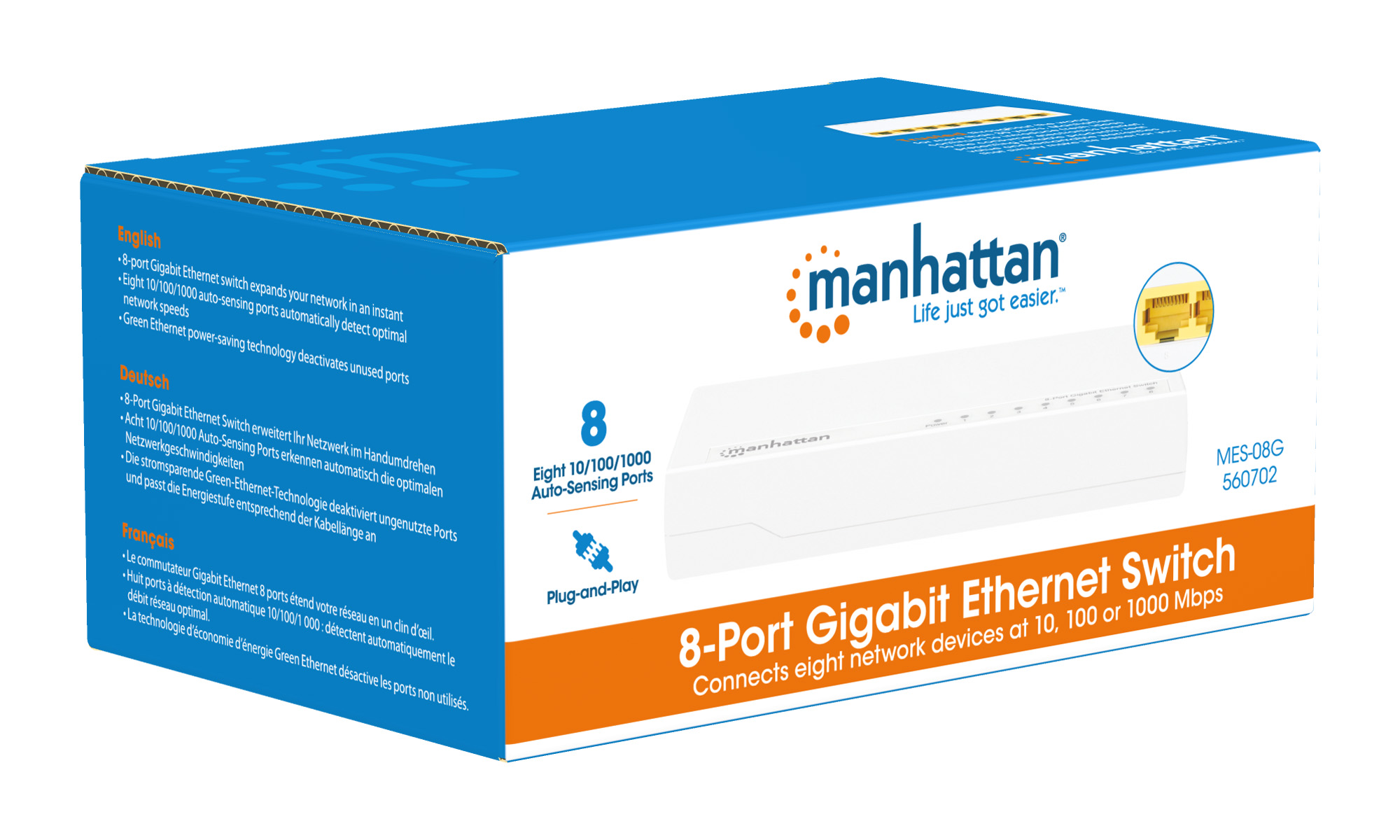 Switch Gigabit Ethernet 8 Porte: Performance e Connettività Top! MANHATTAN - immagine 10
