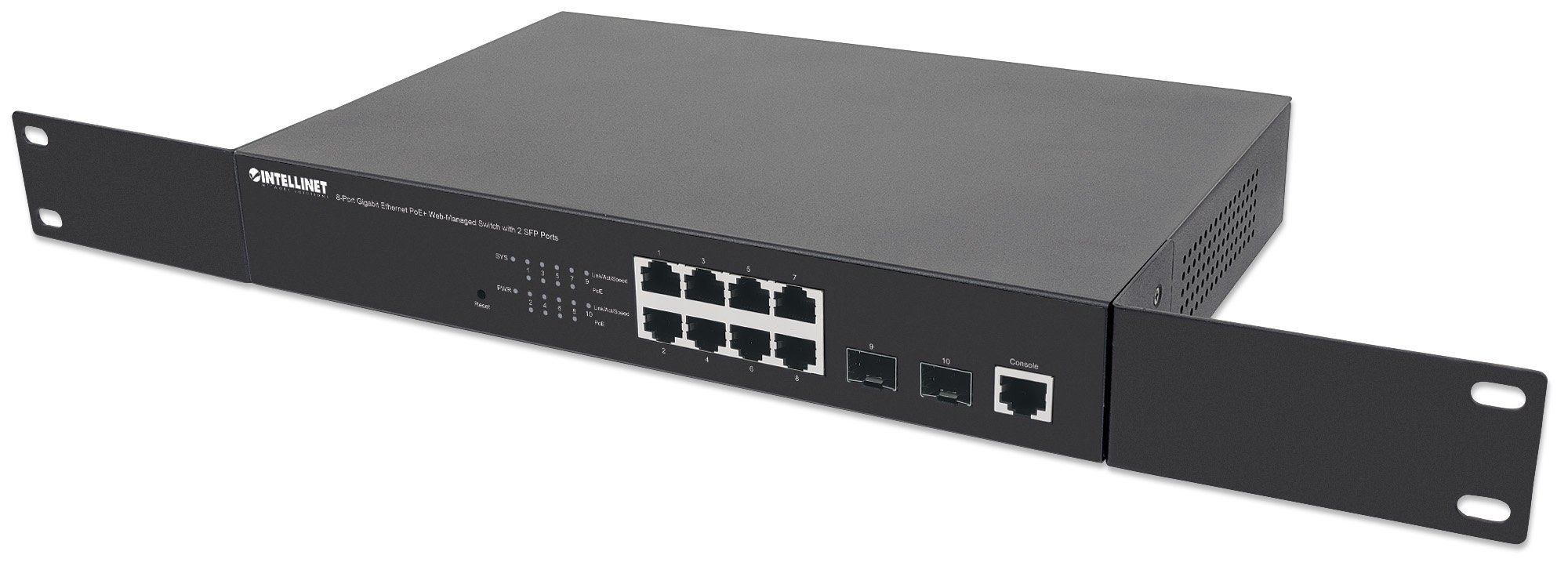 Switch Gigabit Ethernet 8 Porte PoE+ Web-Managed con 2 porte SFP INTELLINET - immagine 10