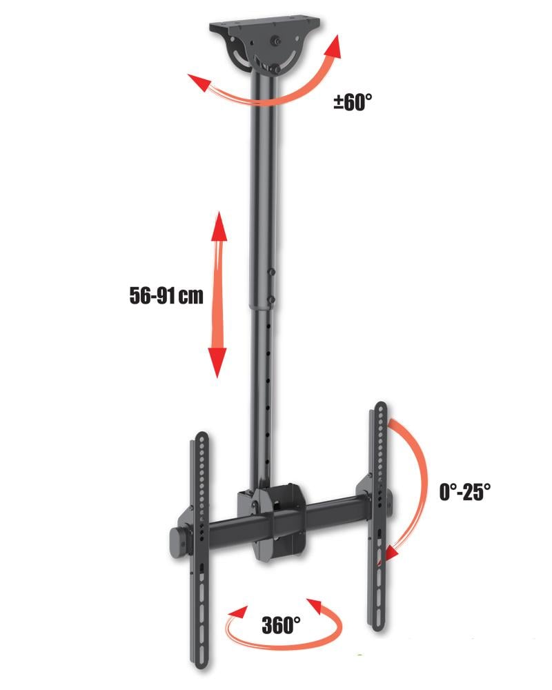 Supporto Telescopico Universale a Soffitto per TV LED LCD 32-55'' TECHLY - immagine 10