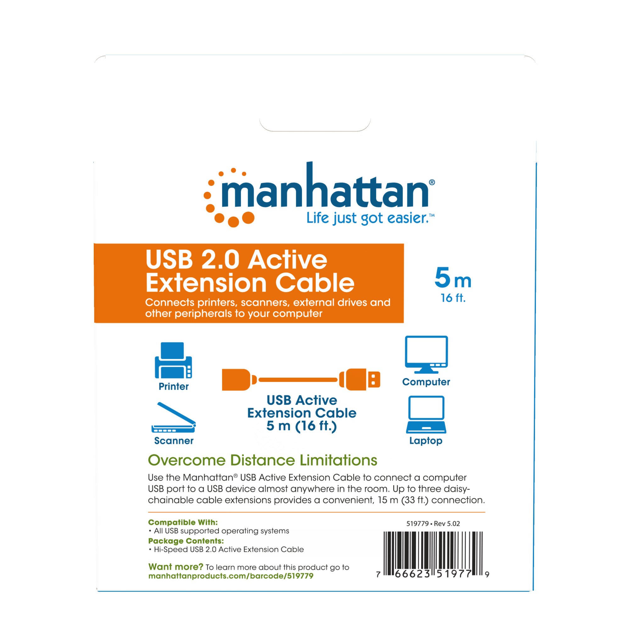 Ripetitore USB 2.0 Velocità 5m MANHATTAN - immagine 8