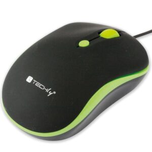 Mouse Ottico USB 800-1600 dpi Nero/Verde TECHLY