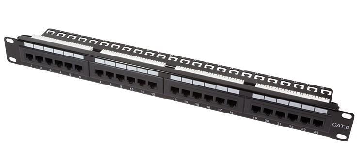 Pannello Patch 24 Posti 1HE Cat.6 UTP Nero LOGILINK