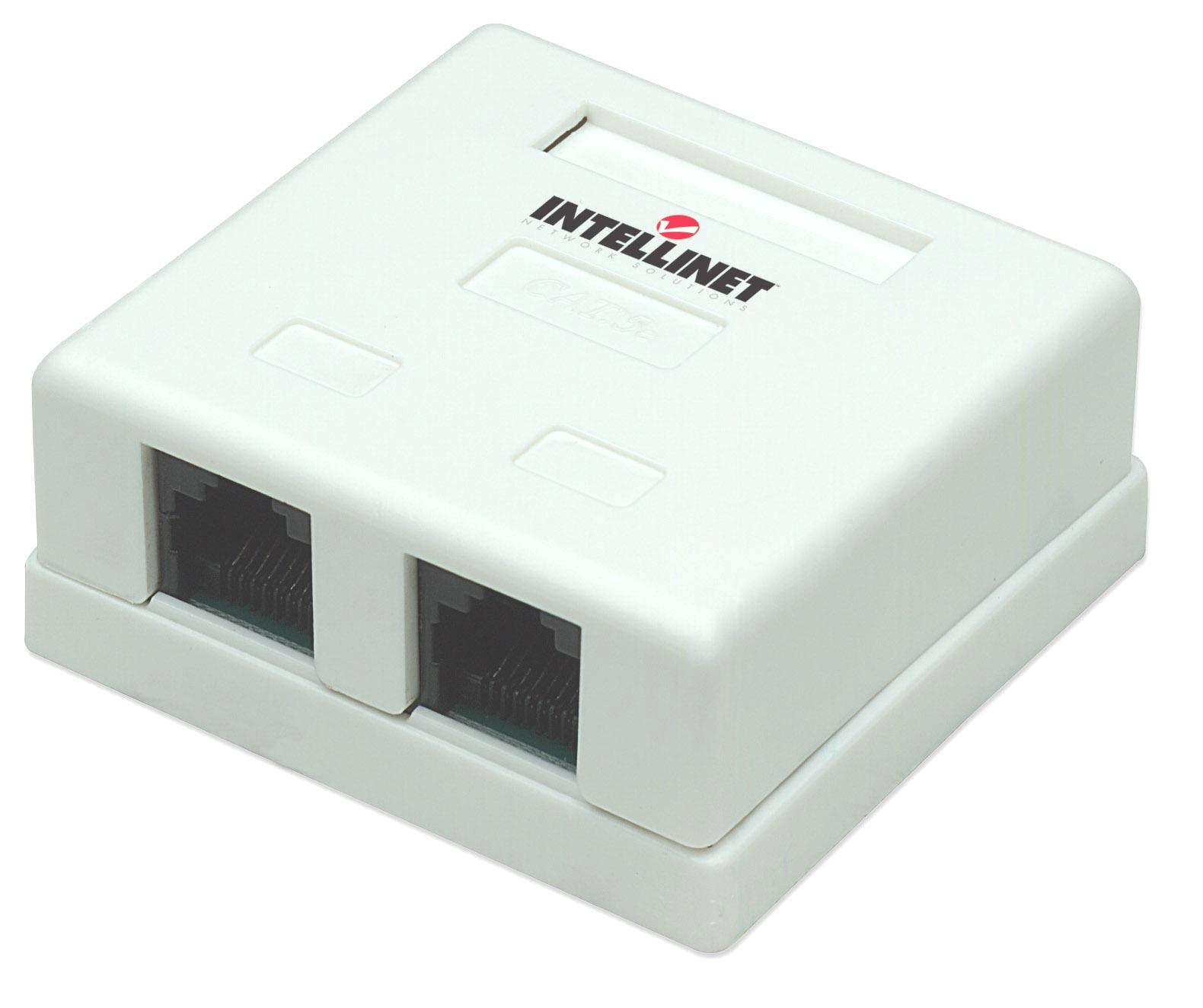 Presa Muro 2 Frutti RJ45 Cat. 5E UTP Beige INTELLINET
