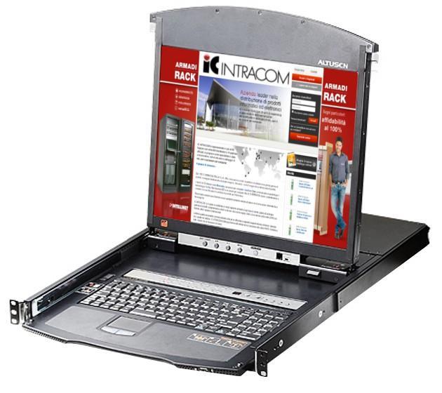 Switch KVM Cat.5E/6 Over IP a 8 porte con LCD 19'' Dual Rail, KL1508AIN ATEN
