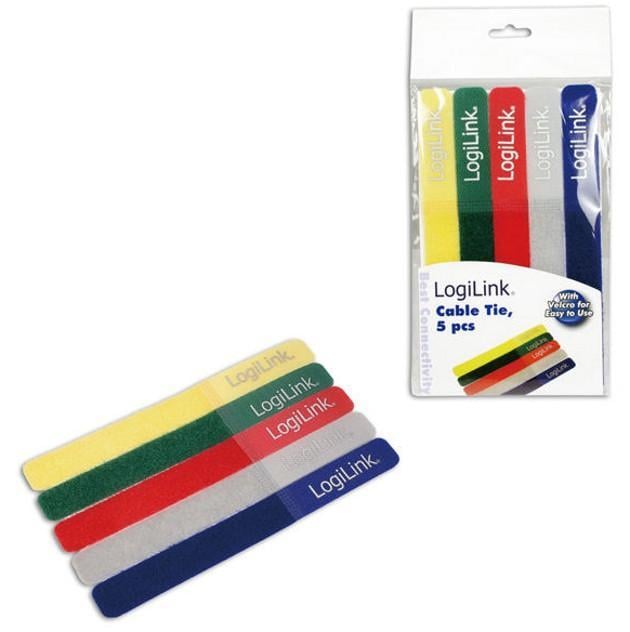Fascette Fermacavo Colorate in Velcro Set da 5 pz LOGILINK - immagine 2