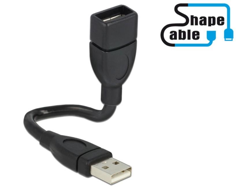 Cavo semi-rigido USB2.0 A Maschio / A Femmina 15cm Nero DELOCK - immagine 2
