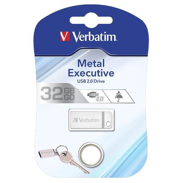 Mini Memoria USB Verbatim con Portachiavi 32GB Silver VERBATIM - immagine 2