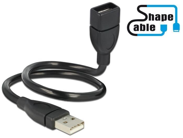 Cavo semi-rigido USB2.0 A Maschio / A Femmina 35cm Nero DELOCK - immagine 2
