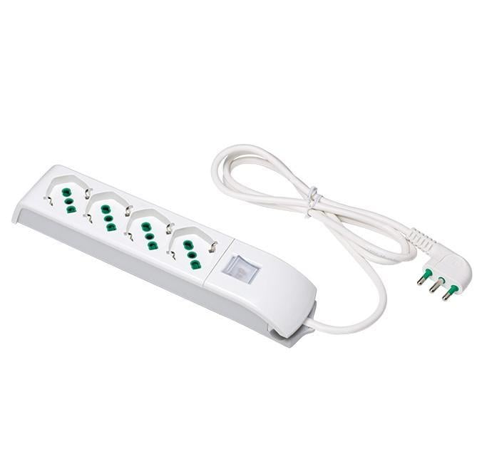 Multipresa 4 Posti Italiana Bipasso / Schuko Bianco FME - immagine 2