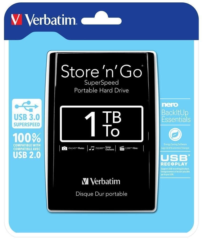 Hard Disk Esterno 2.5'' Store 'n' Go 1TB USB 3.0 Nero VERBATIM - immagine 2