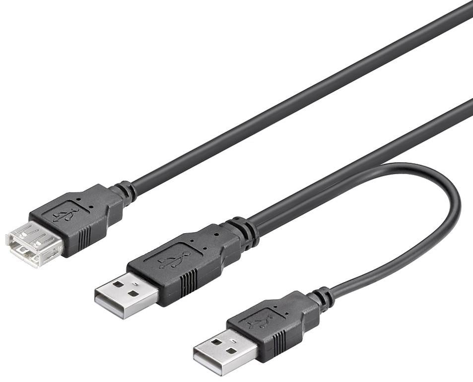 Cavo USB 2.0 Y 2xA M/F 0.3m GOOBAY - immagine 2