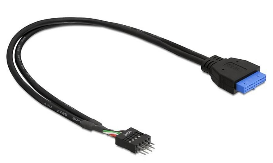 Cavo Interno USB3.0 19 pin Femmina / USB2.0 8 pin Maschio 30cm DELOCK - immagine 2
