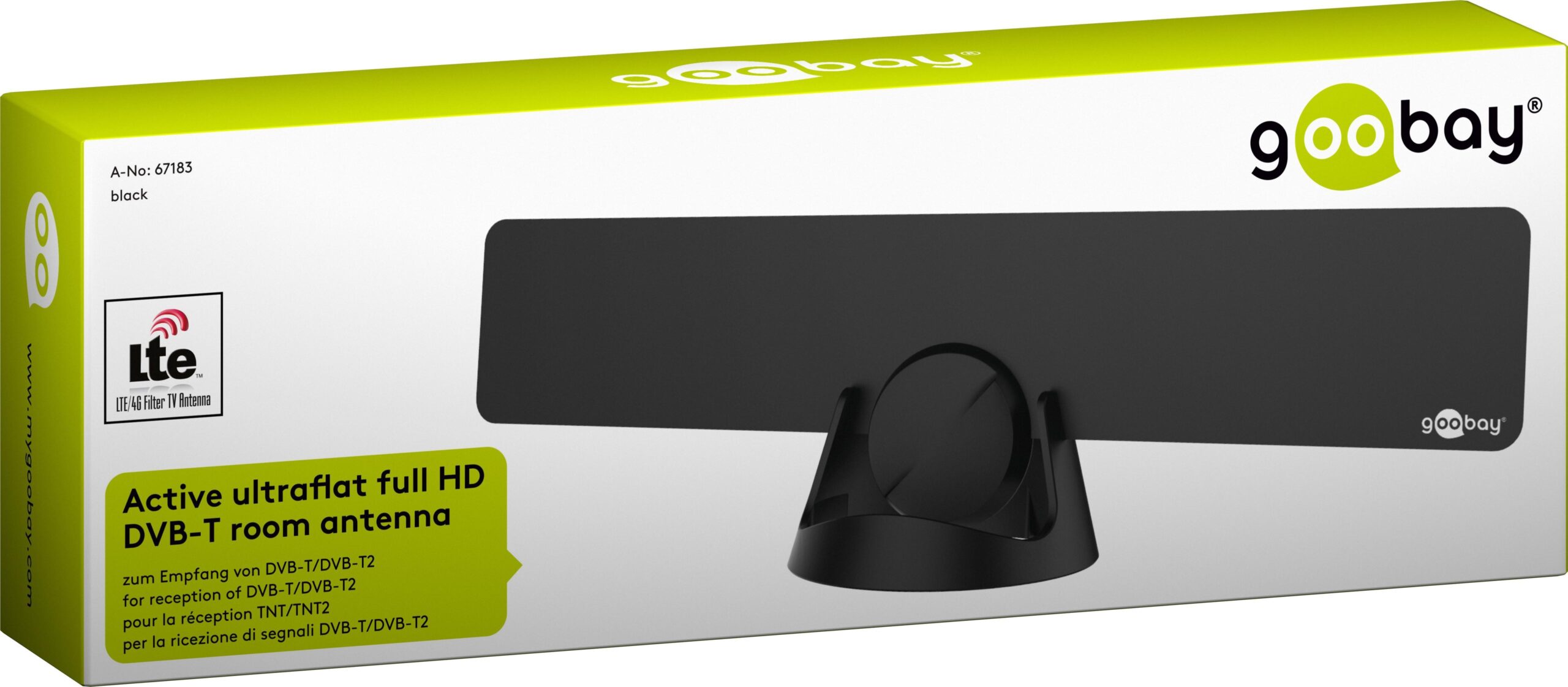Antenna Amplificata Full HD DVB-T Ultrapiatta da Interno GOOBAY - immagine 2