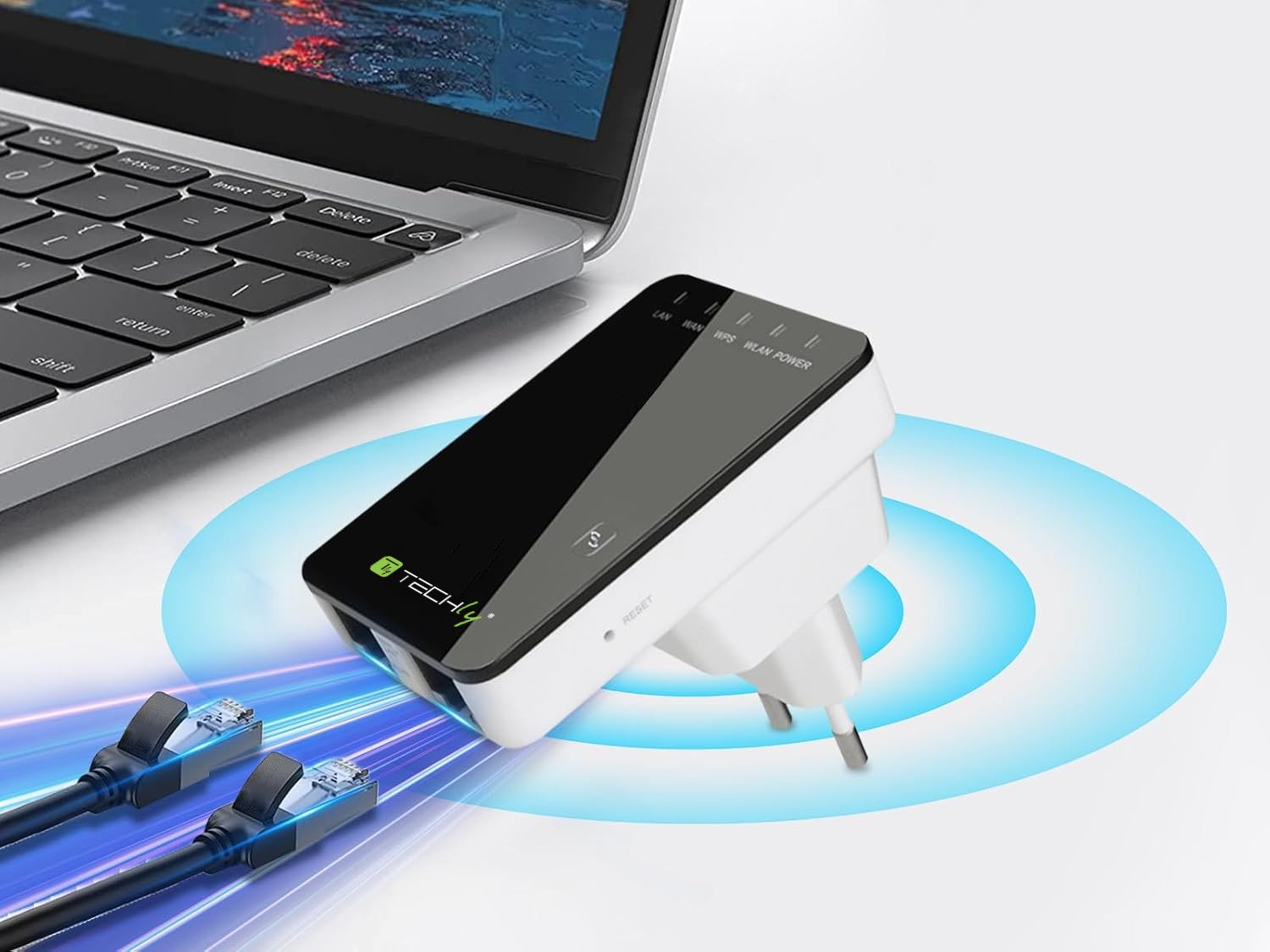 Ripetitore Wireless da Muro 300N: Repeater2 TECHLY - immagine 3