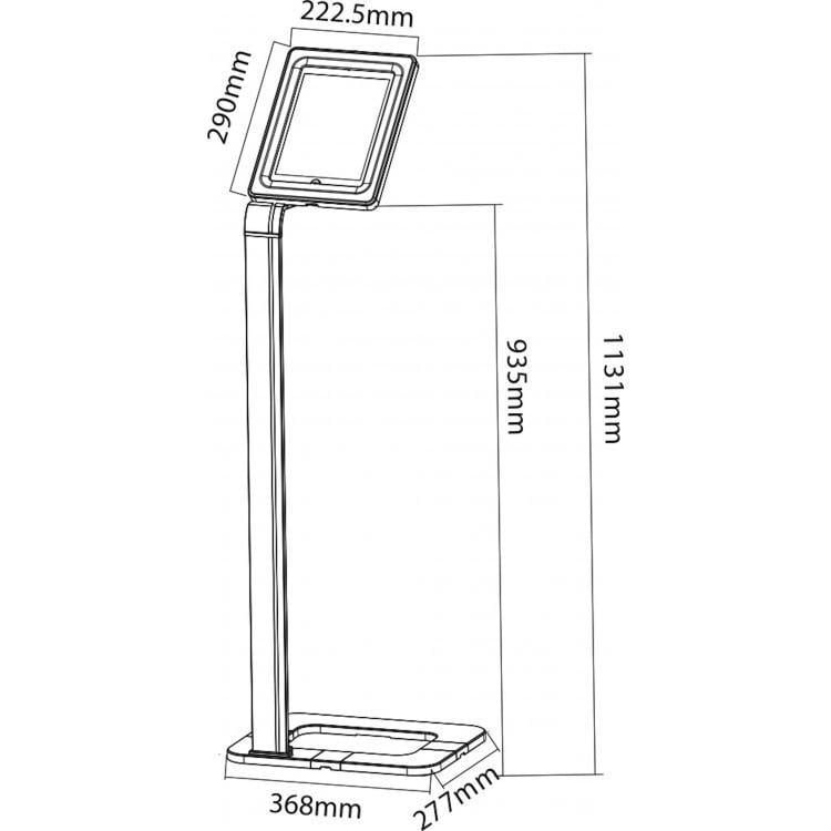 Supporto da Pavimento con Chiave di Sicurezza iPad/Tablet 9.7''-10.1'' TECHLY NP - immagine 2
