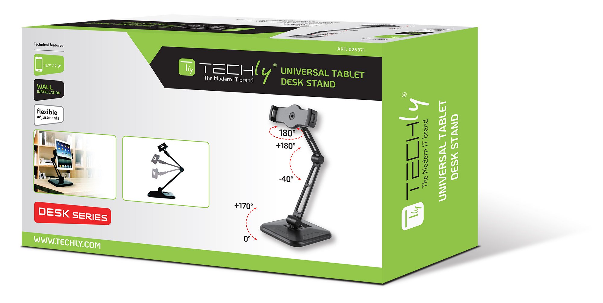Supporto Estensibile per Tablet e i-Pad 4.7''-12.9'' da Scrivania e da Muro TECHLY - immagine 2