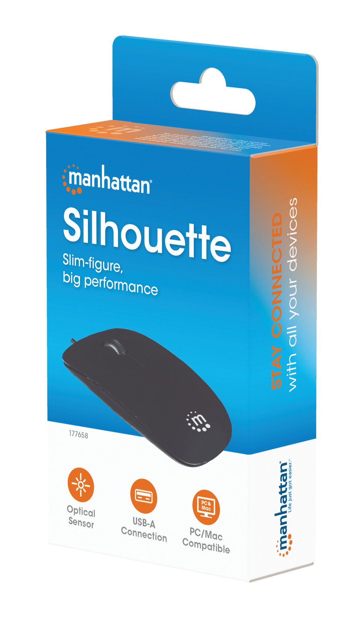 Mini Mouse Ottico Bianco con Cavo 1,2m MANHATTAN - immagine 2
