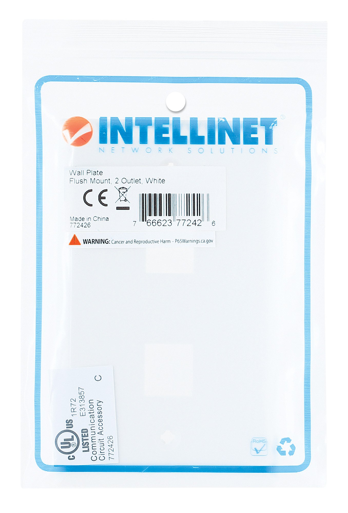 Placca Porta Frutti Bianca 2 Posti - Mod.503 INTELLINET - immagine 2