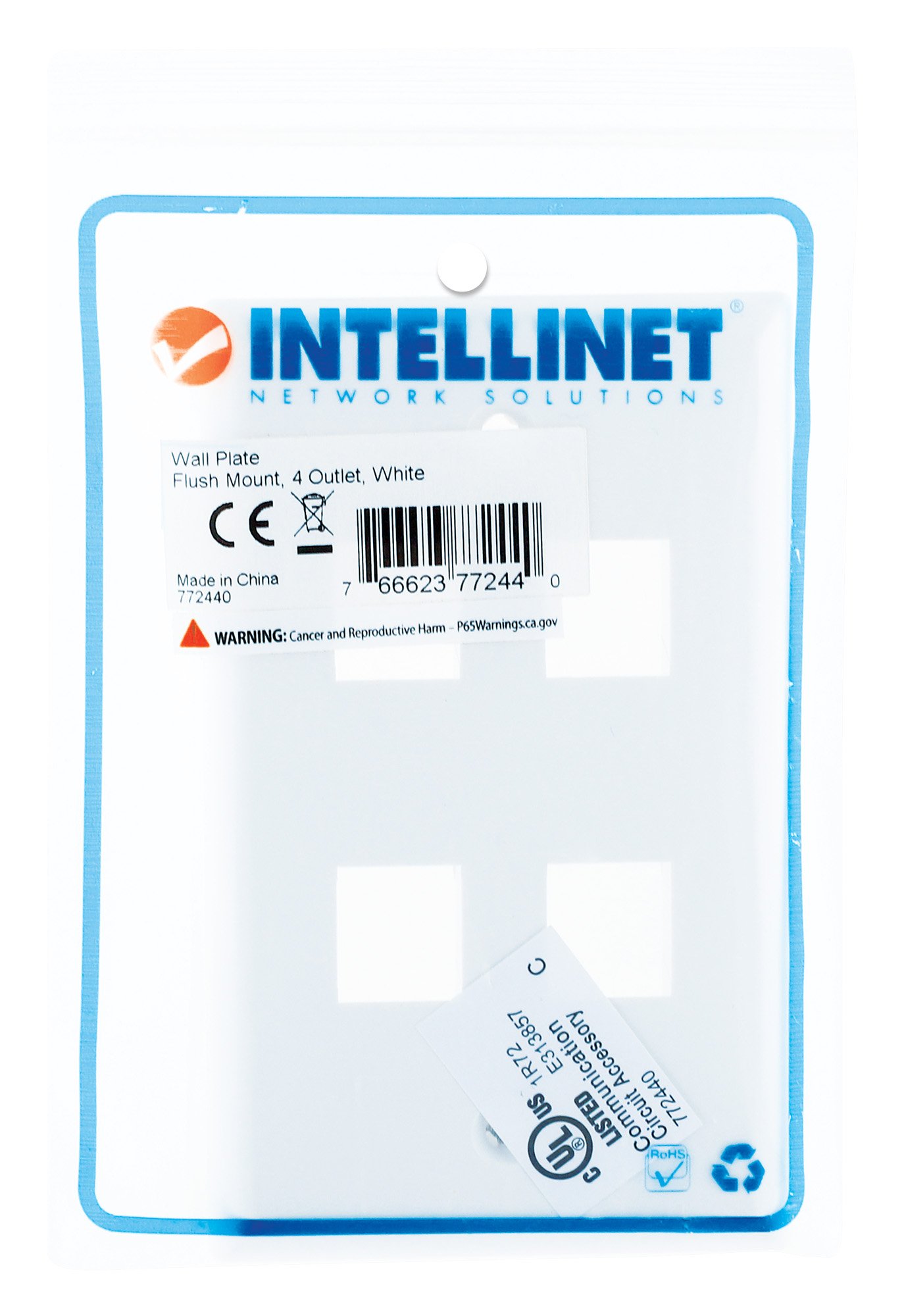 Placca Porta Frutti 4 Posti Bianco - Design Mod.503 INTELLINET - immagine 2