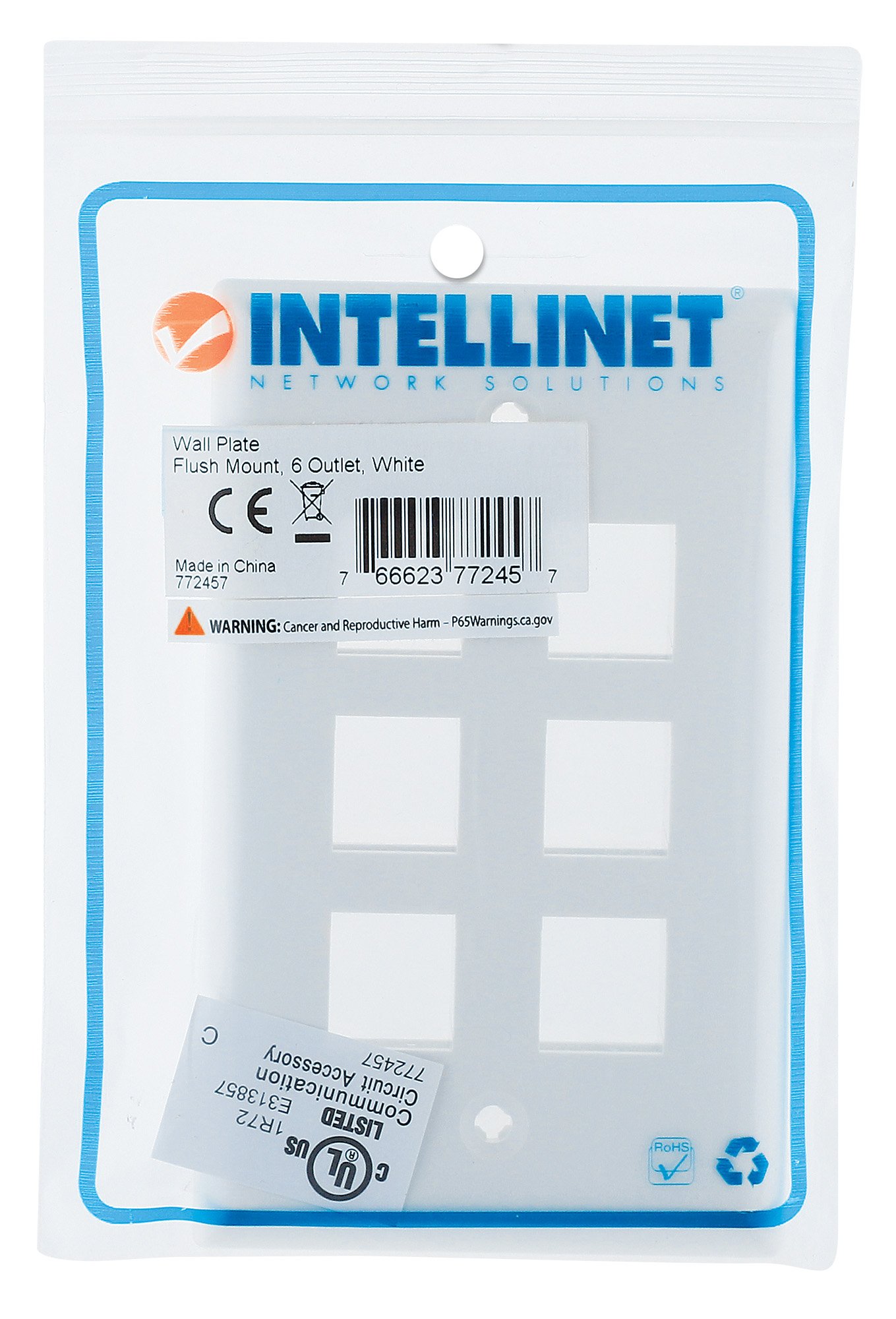 Placca Porta Frutti Bianca 6 Posti - Modello 503 INTELLINET - immagine 2