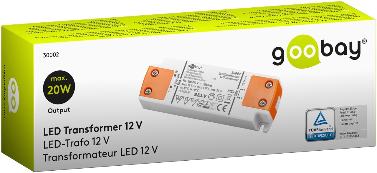 Alimentatore Led 20W: massima efficienza per ogni Led GOOBAY - immagine 2