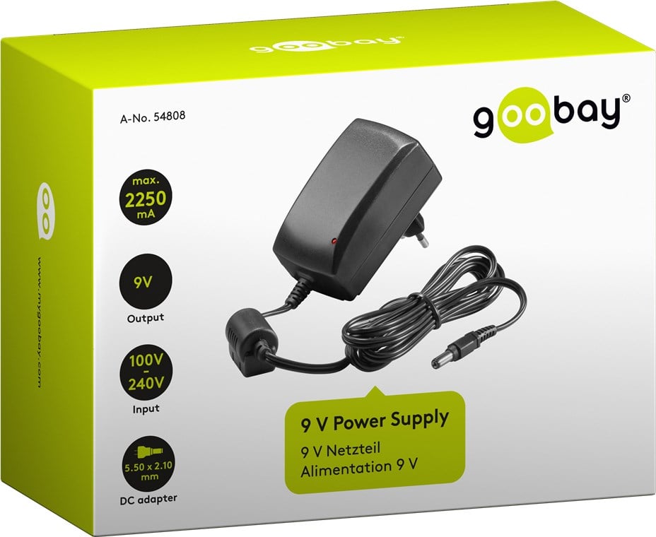 Alimentatore Switching 9V 2250 mA: Potenza in una Singola Uscita GOOBAY - immagine 2