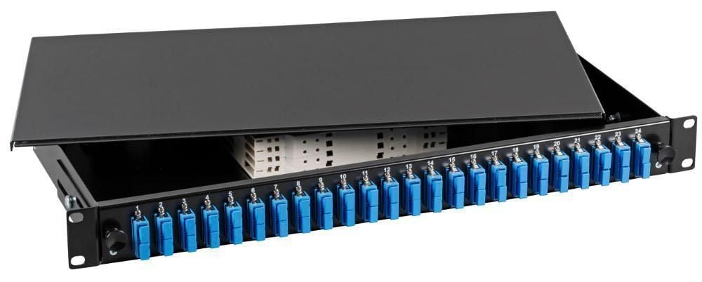 Cassetto Ottico 19'' con 24 bussole SC Duplex Monomodale Nero OEM - immagine 2
