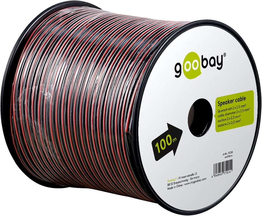 Cavo Audio Rosso/Nero 0,75 mm² - 100mt: qualità per diffusori GOOBAY - immagine 2