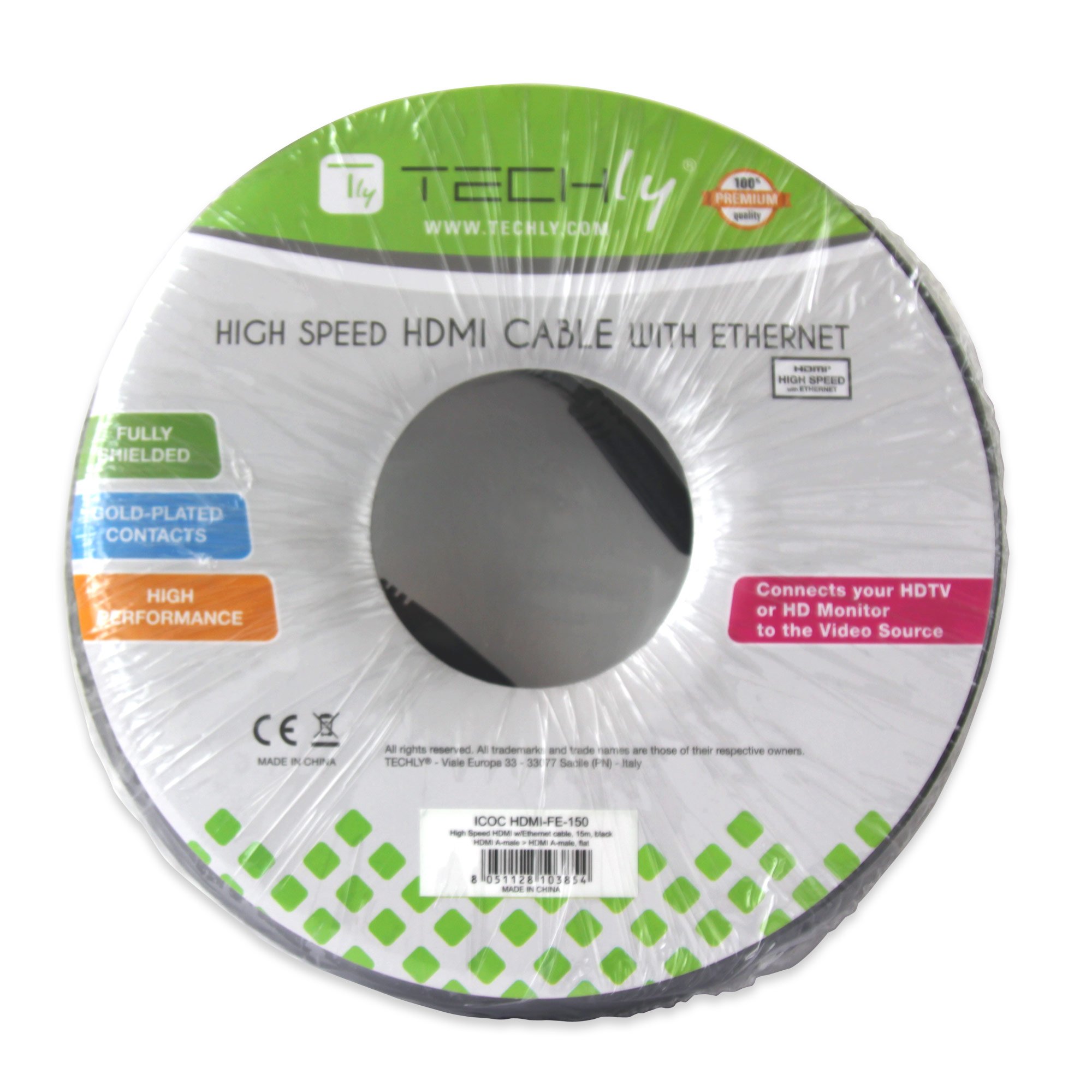 Cavo HDMI&trade; High Speed con Ethernet A/A M/M 10 m Bianco TECHLY - immagine 2